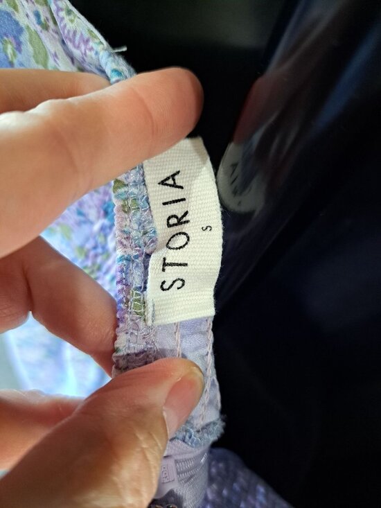 Storia Floral Puff Short Sleeve Midi-mini Dress  Smocked  Square Neck Small - Picture 9 of 15